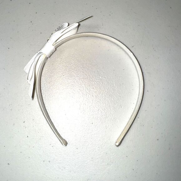 White Bow Headband Girls Rainbow Accent Hair Accessory Easter Spring Dance Party - Picture 1 of 6
